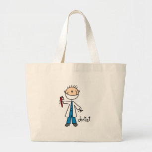 Zahnarzt-Strichmännchen-Tasche Jumbo Stoffbeutel