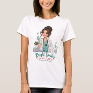 Zahnarzt T-Shirt 'Bright Smiles Gentle Care'
