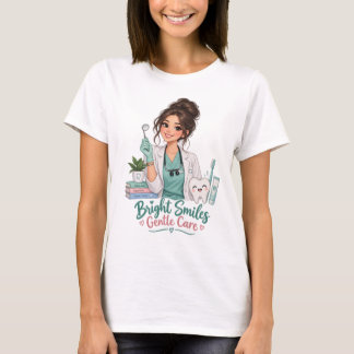 Zahnarzt T-Shirt 'Bright Smiles Gentle Care'