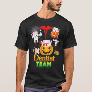 Zahnarzt-Team-Crew Süßer Geist-Kürbis-Zahn-Pflege T-Shirt