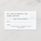Zahnarzt Termin Karte Teal Tooth (Vorderseite)