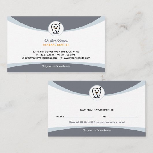 Zahnarzt | Terminalkarte Visitenkarte (Vorne/Hinten)
