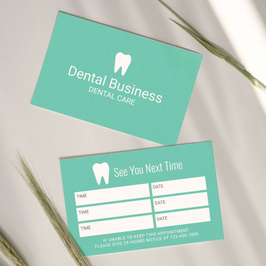 Zahnarzt Türkis grüner Zahnarztberuf Terminkarte
