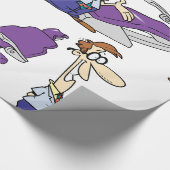 Zahnarzt und Zahnarztstuhl für Operation Geschenkpapier (Ecke)