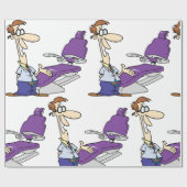 Zahnarzt und Zahnarztstuhl für Operation Geschenkpapier (Flach)