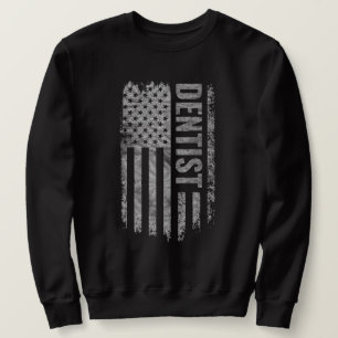 Zahnarzt USA-Flagge Distressed-Design Sweatshirt