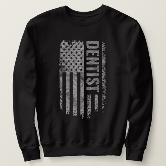 Zahnarzt USA-Flagge Distressed-Design Sweatshirt (Design vorne)
