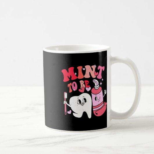 Zahnarzt Valentinstag Minze wird Zahnbürste Zahnpa Kaffeetasse (Rechts)
