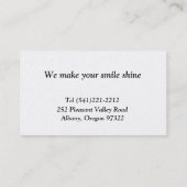 Zahnarzt Visitenkarte (Rückseite)