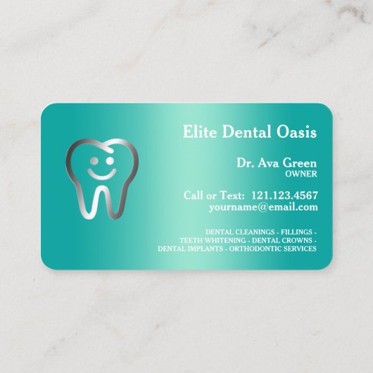 Zahnarzt Visitenkarte (Rückseite)