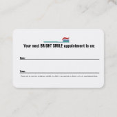 Zahnarzt-Visitenkarte mit Verabredungs-Karte Terminkarte (Rückseite)