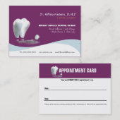 Zahnarzt-Visitenkarte mit Verabredungs-Karte Terminkarte (Vorne/Hinten)