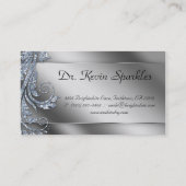 Zahnarzt-Visitenkarte-Silber-Schein-Blatt-Zahn Visitenkarte (Rückseite)