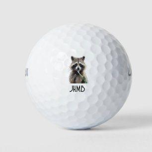 Zahnarzt Waschbär Zahnbürste Spaß Monogramm Kunst Golfball