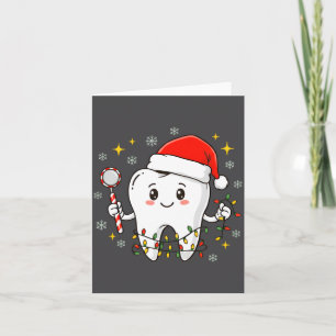 Zahnarzt Weihnachtszähne Xmas Lichter Lustig Denta Karte