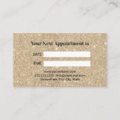 Zahnarzt-weißer Zahn-moderner GoldGlitzer Terminkarte (Rückseite)