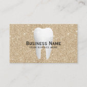 Zahnarzt-weißer Zahn-moderner GoldGlitzer Terminkarte (Vorderseite)