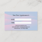 Zahnarzt White Tooth Pastell Blue Pink Curves Dent Terminkarte (Rückseite)