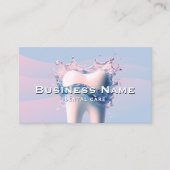 Zahnarzt White Tooth Pastell Blue Pink Curves Dent Terminkarte (Vorderseite)