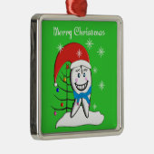 Zahnarzt-Zahn-Weihnachtsverzierung Silbernes Ornament (Rechts)