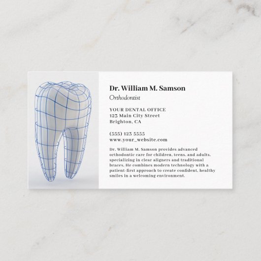 Zahnarzt Zahnarzt Visitenkarte (Rückseite)