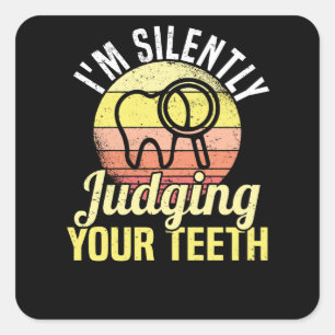 Zahnarzt Zahnarztzahnarzt Zahnarzt Zahnarzt Zahnar Quadratischer Aufkleber