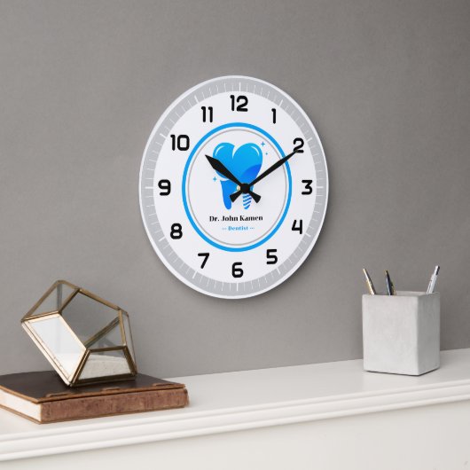 Zahnarzt | Zähne Große Wanduhr (Büro)