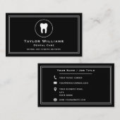 Zahnarzt Zahnklinik Schwarz-weiß Visitenkarte (Vorne/Hinten)