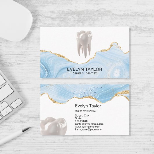 Zahnarzt Zahnklinik Teeth Whitening Glitzer Visitenkarte