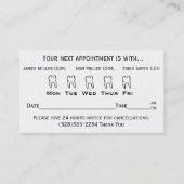 Zahnarzt-zahnmedizinische Geschäfts-und Terminkarte (Rückseite)