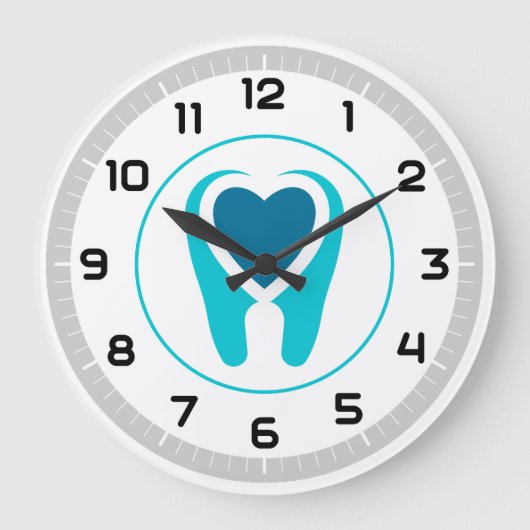 Zahnarzt | Zehnherz Große Wanduhr (Vorderseite)