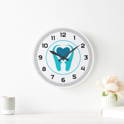Zahnarzt | Zehnherz Große Wanduhr (Zuhause)