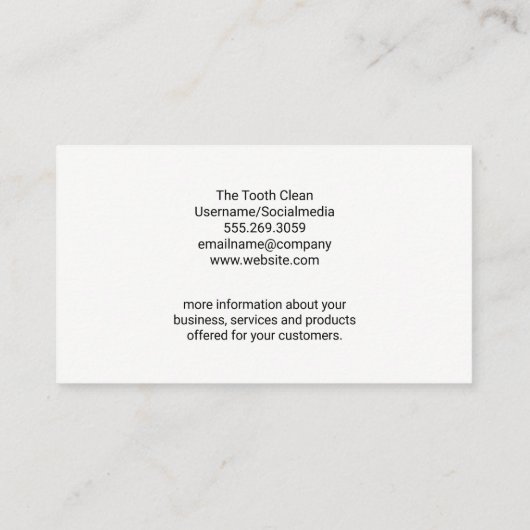 Zahnarzt zeigt kleine Mädchen wie man sie streiche Visitenkarte (Rückseite)