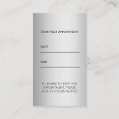 Zahnarztärztin Metallische Ernennung Terminkarte (Rückseite)