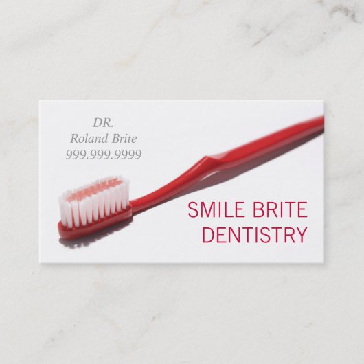 Zahnarztärztin Teeth Smile Visitenkarte (Vorderseite)