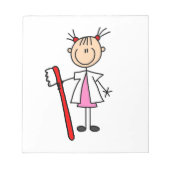 Zahnarztassistent mit Zahnbürste Notizblock (Vorderseite)