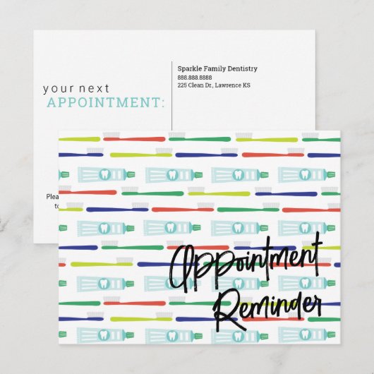 Zahnarztberuf Erinnerung Postkarte (Vorne/Hinten)