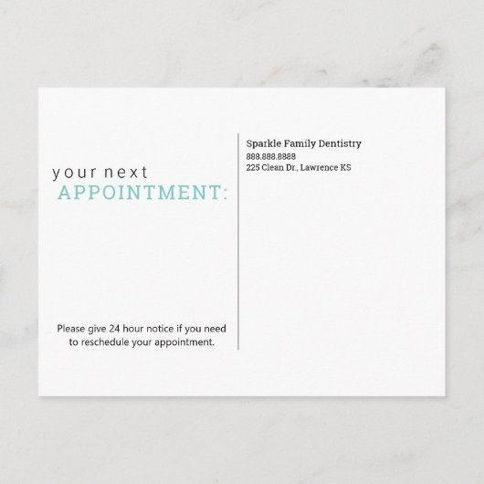 Zahnarztberuf Erinnerung Postkarte (Rückseite)