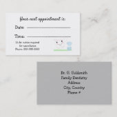 Zahnarztberuf-Erinnerung Terminkarte (Vorne/Hinten)