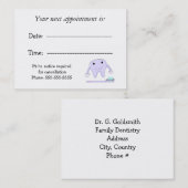 Zahnarztbestellung mit Niedlichem Zelt Terminkarte (Vorne/Hinten)