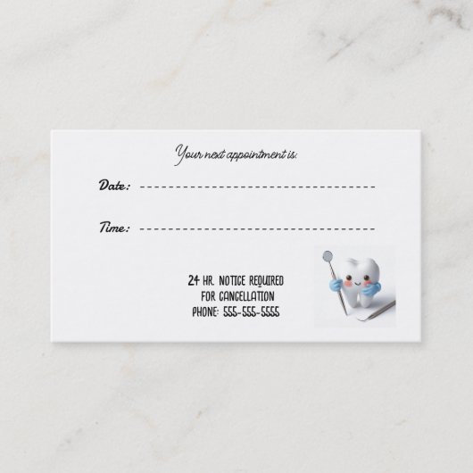 Zahnarztbestellung Whimsy Office Card Terminkarte (Vorderseite)