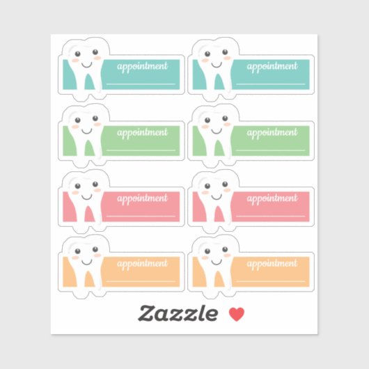 Zahnarztbestellungsplaner Aufkleber (Blatt)