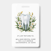 Zahnarztbüro Berufliches elegantes Foto Ausweis (Rückseite)