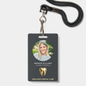 Zahnarztbüro Berufliches elegantes Foto Ausweis (Vorderseite mit Lanyard)