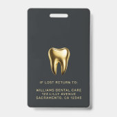 Zahnarztbüro Berufliches elegantes Foto Ausweis (Rückseite)