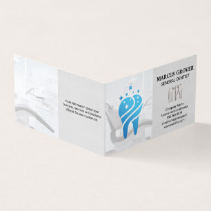 Zahnarztbüro Clean Blue Tooth Zahnwerkzeuge Visitenkarten