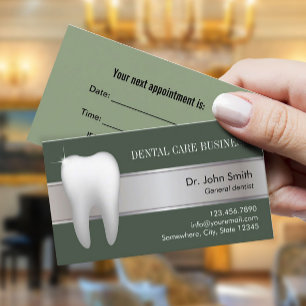 Zahnarztbüro Elegance Sage Green Dentist Terminkarte