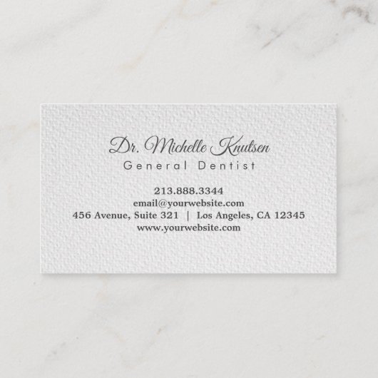 Zahnarztbüro für Berufliche Zahnärzte Visitenkarte (Rückseite)