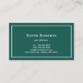 Zahnarztbüro für Schlichte Aquamarine grüne Minima Visitenkarte (Rückseite)