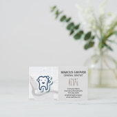 Zahnarztbüro | Happy Tooth | Zahnwerkzeuge Visitenkarte (Stehend Vorderseite)